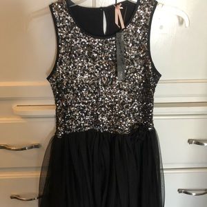 Next black sequins girls party dress size 12 years